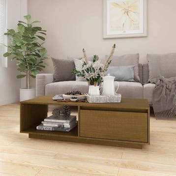 vidaXL Salontafel 110x50x33,5 cm massief grenenhout, Maison & Meubles, Verzenden