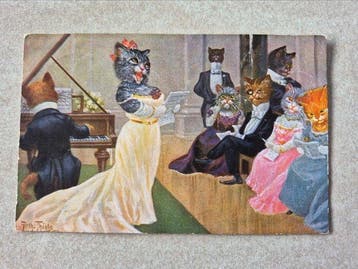 Duitsland - Fantasie - Arthur Thiele - katten - fantasie -, Gelopen