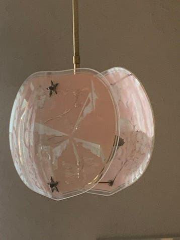 Lamp - Glas, Messing - Met reserveonderdelen