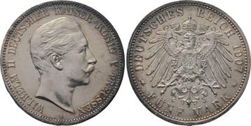5 Mark 1907 A Pruisen Wilhelm Ii 1888-1918, Verzenden, België