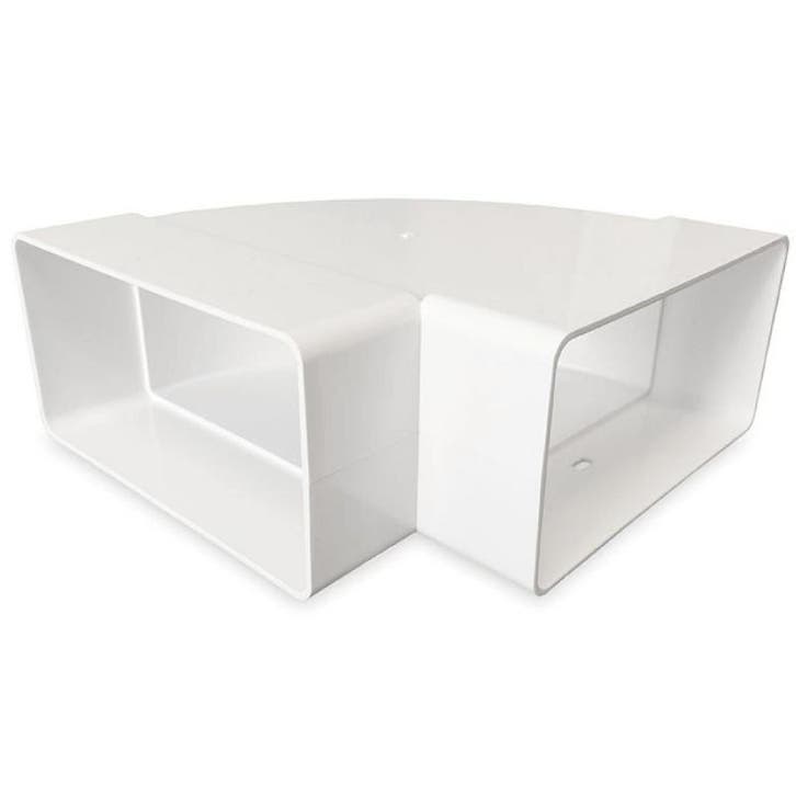 Kunststof horizontale bocht 90° voor kanaal 110 x 55mm, Doe-het-zelf en Bouw, Ventilatie en Afzuiging, Nieuw, Verzenden