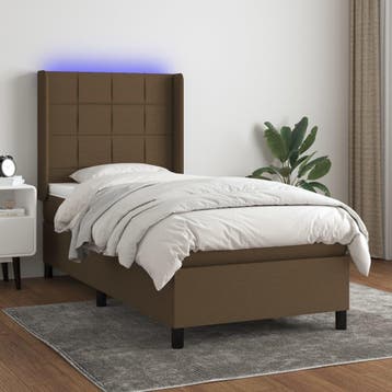 vidaXL LED Box Spring Bed met hoofdeinde Stof, Verzenden
