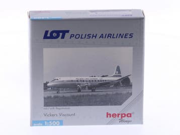Schaal 1:500 Herpa 512008 LOT Polish Airlines Vickers Vis..., Ophalen of Verzenden