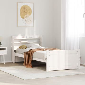 vidaXL Bedframe met hoofdeinde zonder matras 90x190 cm wit, Verzenden