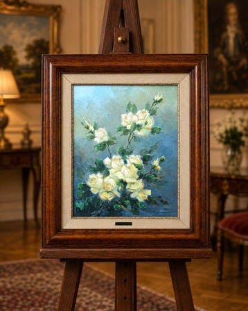 Colomer Talamantes (XX) - Bouquet de roses blanches