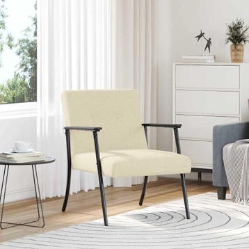 vidaXL Fauteuil Crème Stof, Verzenden