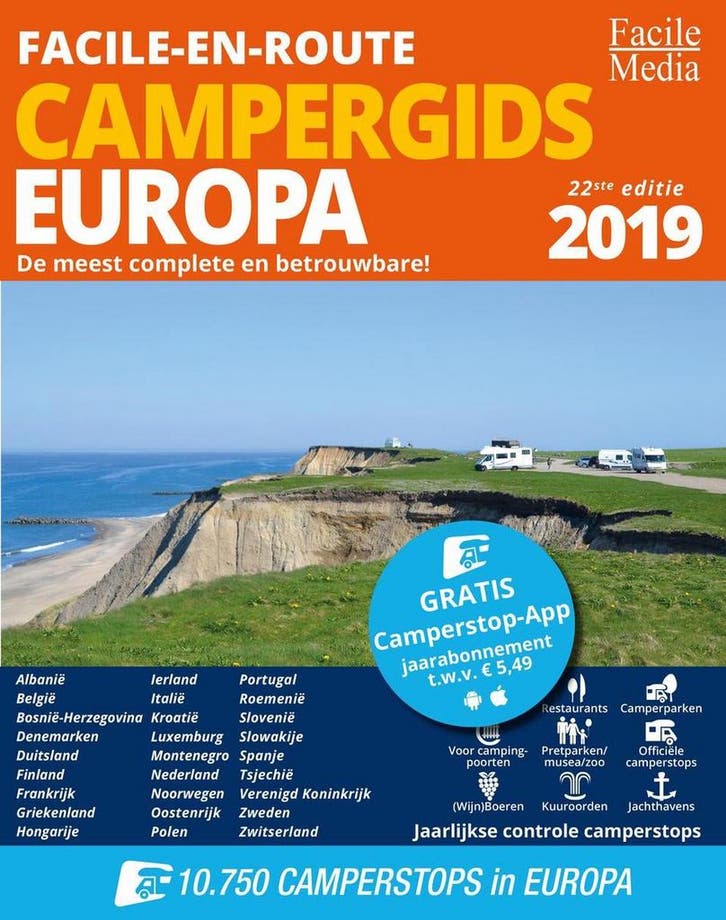 Facile-en-Route Campergids 2019, 10.750 camperplaatsen in, Boeken, Reisgidsen, Gelezen, Verzenden