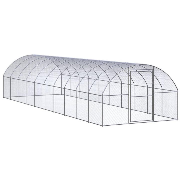 vidaXL Kippenren 3x10x2 m gegalvaniseerd staal, Animaux & Accessoires, Rongeurs & Lapins | Cages & Clapiers, Envoi