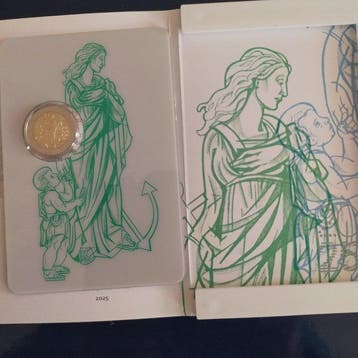 San Marino. 2 Euro 2025 Giubileo + Michelangelo (2, Postzegels en Munten