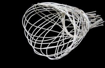 Rotan Pitriet boekethouder rond gebleekt 25x25cm, Nieuw