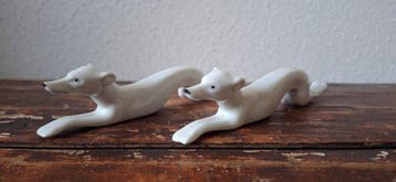 Pfeffer Gotha - Messensteun (2) - Porselein - Whippets /