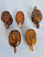 Katrollen / blokken, Ship’s pulley (5) - Messing, Hout,