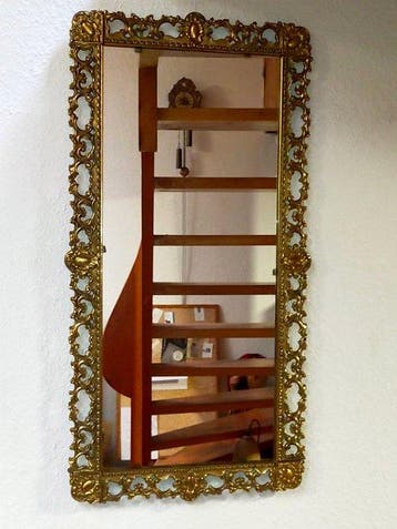 Prunkvoller Barock Wandspiegel – Messingrahmen - Spiegel -, Antiek en Kunst