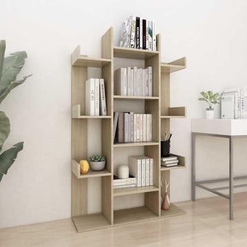 vidaXL Boekenkast 86x25,5x140 cm bewerkt hout sonoma, Huis en Inrichting, Kasten | Boekenkasten, Verzenden, Nieuw