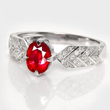 Sans prix de réserve - Bague - 18 carats Or blanc, GIA 1,02