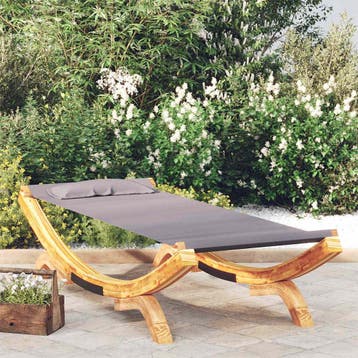 vidaXL Loungebed 100x188,5x44 cm massief gebogen hout, Tuin en Terras, Verzenden, Nieuw