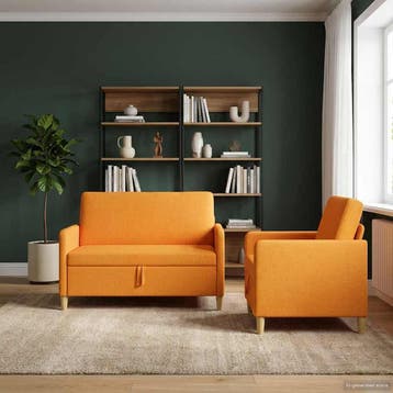 vidaXL Sofa Set Met Opslag 2 st Dongeel Polyester, Verzenden