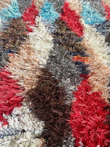 Tapis berbère marocain Boucherouite vintage - Vloerkleed -