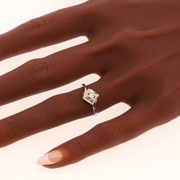 Ring - 18 karaat Witgoud - Diamant - Vintage NOS uit de, Nieuw