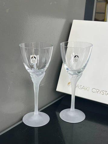 Sasaki Crystal - Gobelet (2) - cristal au plomb - sable de