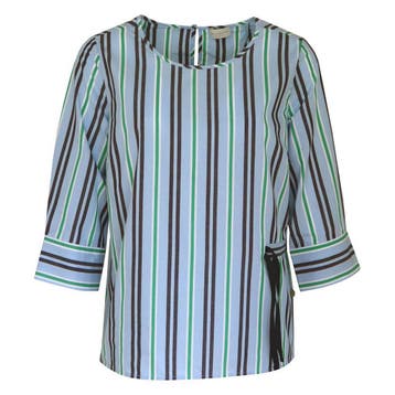 Milano Italy • gestreepte blouse • 36, Kleding | Dames, Maat 36 (S), Verzenden, Blauw, Milano Italy