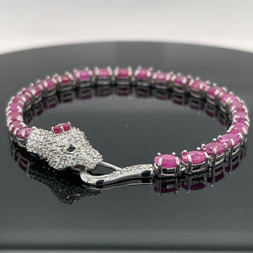 Zilver - Armband - Natuurlijke Ruby