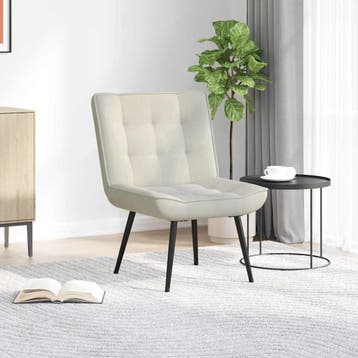 vidaXL Relaxstoel 64x74x84 cm fluweel crèmekleurig, Verzenden, Nieuw