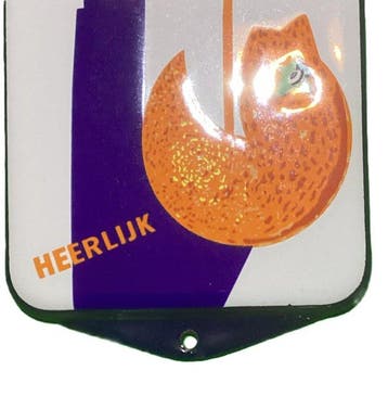 Langcat Bussum - Deurpost ZAP - Emaille bord - Emaille, Antiek en Kunst