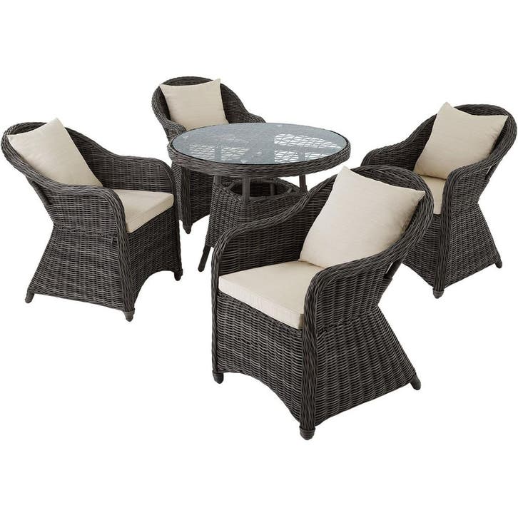 tectake Aluminium rotan zitgroep Zürich 4+1 - grijs, Tuin en Terras, Tuinsets en Loungesets, Verzenden
