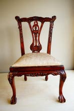Chaise - Acajou - Chaise poupée de style Chippendale, Antiquités & Art