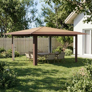 vidaXL Gazebo zonder Zijwand 4 x 4 m Beige en Bruin, Verzenden