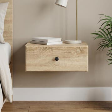 vidaXL Muurbevestigde Nachttafel Sonoma Eiken 49 x 34,5 x 20, Verzenden