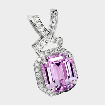 Zonder minimumprijs - Hanger - 14 karaat HRD 3,15 ct roze,