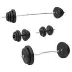 vidaXL Halterset met gewichten 120 kg, Verzenden, Nieuw