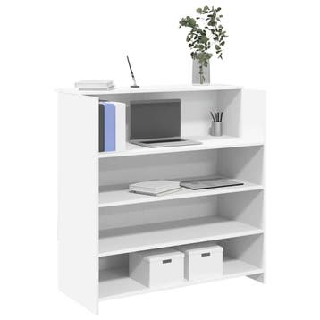 vidaXL Receptiebalie wit 100x50x103,5 cm bewerkt hout, Verzenden, Nieuw