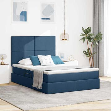 vidaXL Opslag bed met matras met hoofdeinde Blauw 140 x 200, Huis en Inrichting, Verzenden, Nieuw