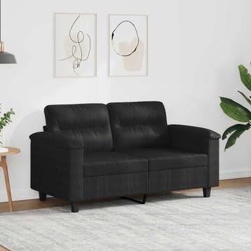 vidaXL Tweezitsbank / zetel 120 cm microvezelstof zwart, Verzenden, Nieuw