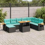 vidaXL 10-delige Loungeset met kussens poly rattan acacia, Tuin en Terras, Tuinsets en Loungesets, Verzenden, Nieuw, Loungeset