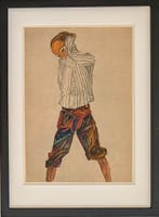 Egon Schiele (1890-1918), after - Boy in striped shirt