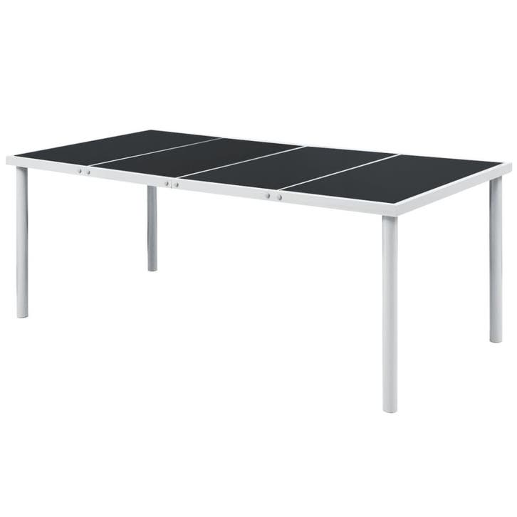 vidaXL Tuintafel 190x90x74 cm staal zwart, Tuin en Terras, Tuintafels, Nieuw, Verzenden