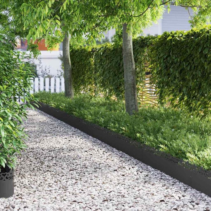 vidaXL Gazonranden 20 pcs 103 x 0,05 x 22 cm Staal Zwart, Jardin & Terrasse, Traverses & Bordures, Envoi