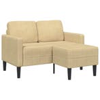 vidaXL 2-zitsbank met chaise L-vorm 125 cm linnen grijsgroen, Huis en Inrichting, Verzenden, Nieuw
