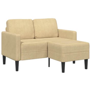 vidaXL 2-zitsbank met chaise L-vorm 125 cm linnen grijsgroen, Verzenden, Nieuw