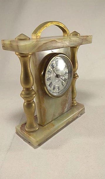 Horloge de bureau - Europa - Onyx - 1960-1970 - Horloge de