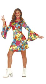 Hippie Jurkje Bloemen, Kleding | Dames, Carnavalskleding en Feestkleding, Verzenden, Nieuw