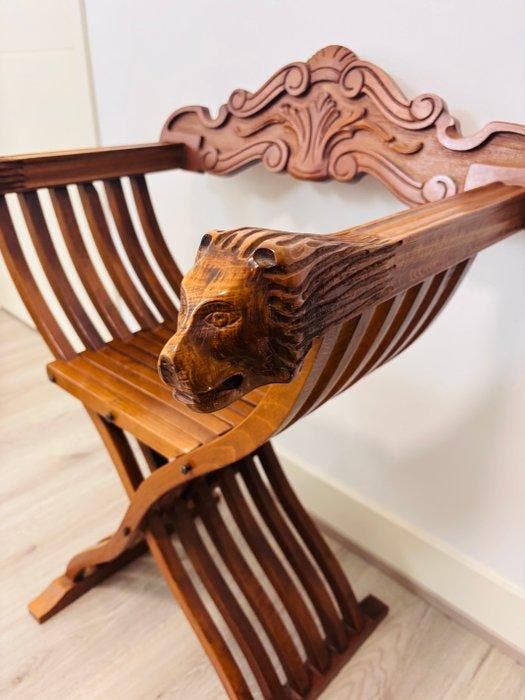 Chaise - Chaise italienne pliante antique « Savonarola » -, Antiquités & Art, Antiquités | Autres Antiquités