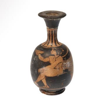 Oud-Grieks Terracotta Miniatuur roodfiguur-lekythos met