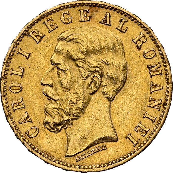 Roemenië. Carol I. 20 Lei 1883 / AU Details, Postzegels en Munten, Munten | Europa | Niet-Euromunten