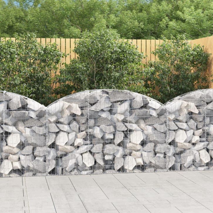 vidaXL Schanskorf gewelfd 150x30x80/100 cm gegalvaniseerd, Jardin & Terrasse, Pots de fleurs, Envoi