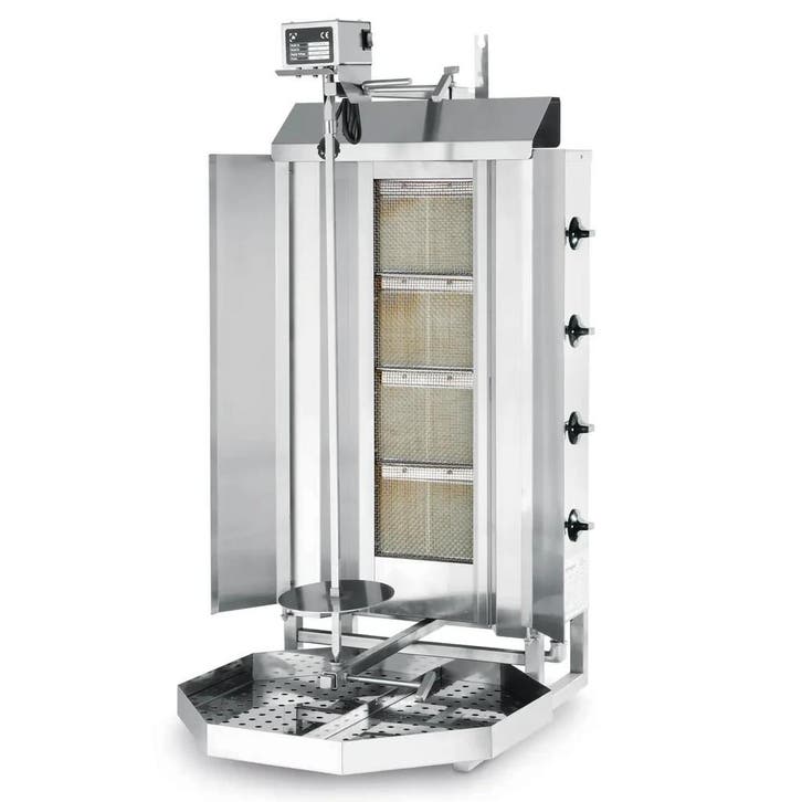 Gyros-/Dönergrill | Gas (4 Branders) | Max. 80kg | 12kW |, Zakelijke goederen, Horeca | Keukenapparatuur, Nieuw in verpakking